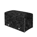 Black Western Damask Floral Print Leather Tissue Box Cover