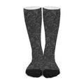 Black Western Damask Floral Print Long Socks