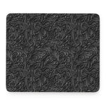 Black Western Damask Floral Print Mouse Pad