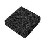 Black Western Damask Floral Print Outdoor Seat Cushion Cover