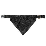 Black Western Damask Floral Print Over The Collar Dog Bandana