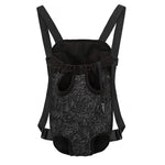 Black Western Damask Floral Print Pet Carrier Backpack