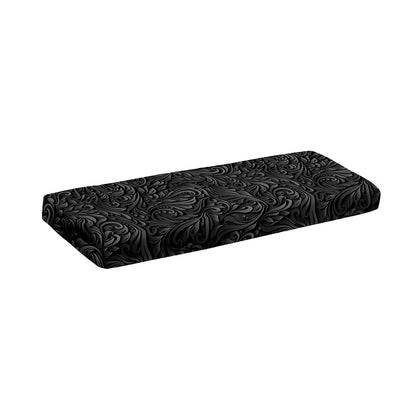 Black Western Damask Floral Print Piano Keyboard Cover
