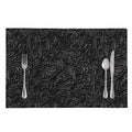 Black Western Damask Floral Print Placemat