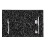 Black Western Damask Floral Print Placemat