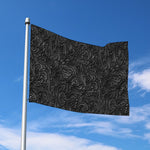 Black Western Damask Floral Print Polyester Flag