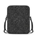 Black Western Damask Floral Print Rectangular Crossbody Bag