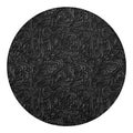 Black Western Damask Floral Print Round Blanket