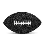 Black Western Damask Floral Print Rugby Ball
