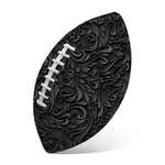 Black Western Damask Floral Print Rugby Ball