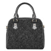 Black Western Damask Floral Print Shoulder Handbag