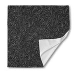 Black Western Damask Floral Print Silk Bandana