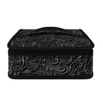 Black Western Damask Floral Print Small Lunch Bag