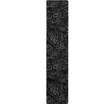Black Western Damask Floral Print Table Runner