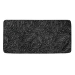 Black Western Damask Floral Print Towel