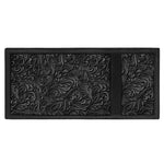 Black Western Damask Floral Print Trifold Wallet
