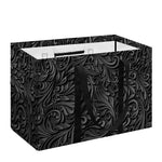 Black Western Damask Floral Print Utility Tote Bag