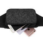 Black Western Damask Floral Print Waist Bag