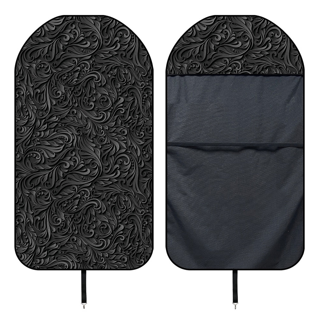 Black Western Damask Floral Print Waterproof Car Seat Cover