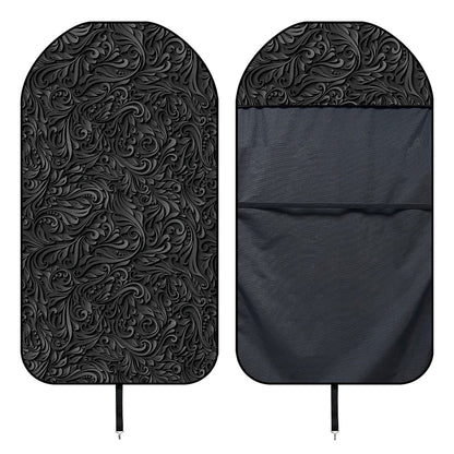 Black Western Damask Floral Print Waterproof Car Seat Cover