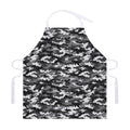 Black White And Grey Digital Camo Print Adjustable Apron