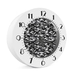 Black White And Grey Digital Camo Print Alarm Clock
