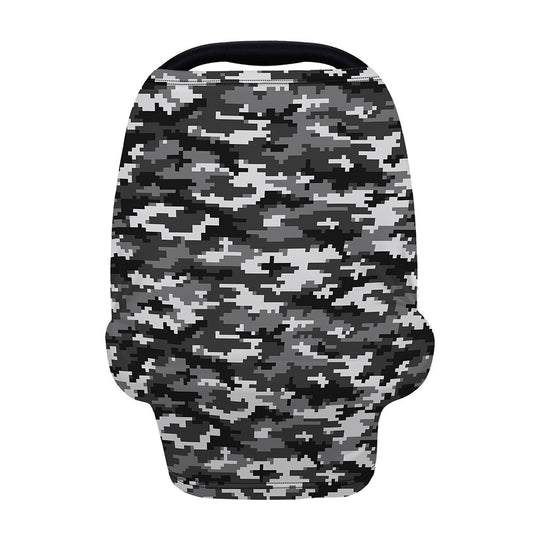 Black White And Grey Digital Camo Print Baby Seat Cover