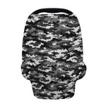 Black White And Grey Digital Camo Print Baby Seat Cover