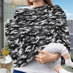 Black White And Grey Digital Camo Print Baby Seat Cover