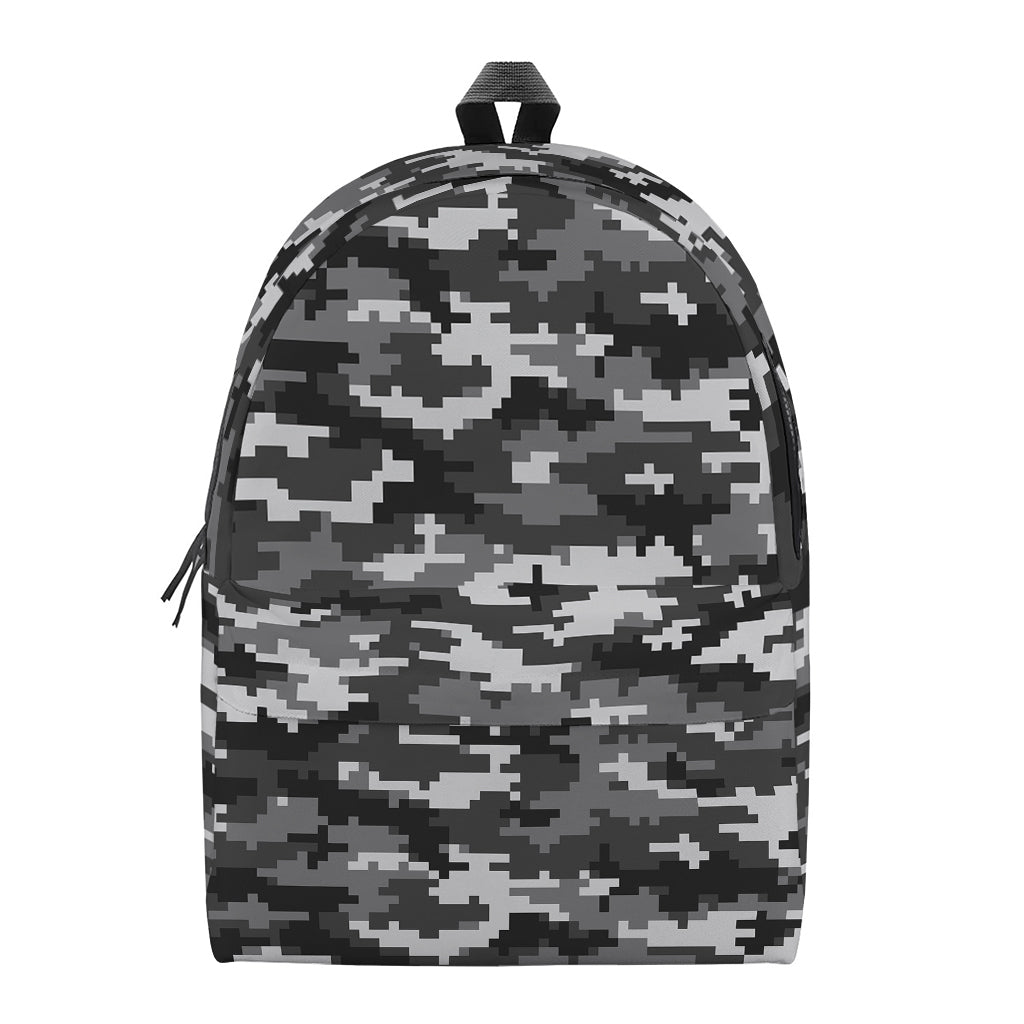Black White And Grey Digital Camo Print Backpack
