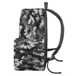 Black White And Grey Digital Camo Print Backpack