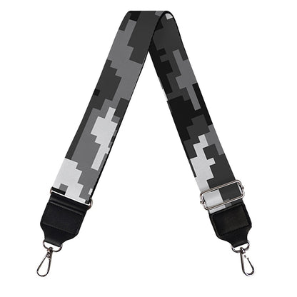 Black White And Grey Digital Camo Print Bag Strap