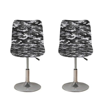 Black White And Grey Digital Camo Print Bar Stool Covers
