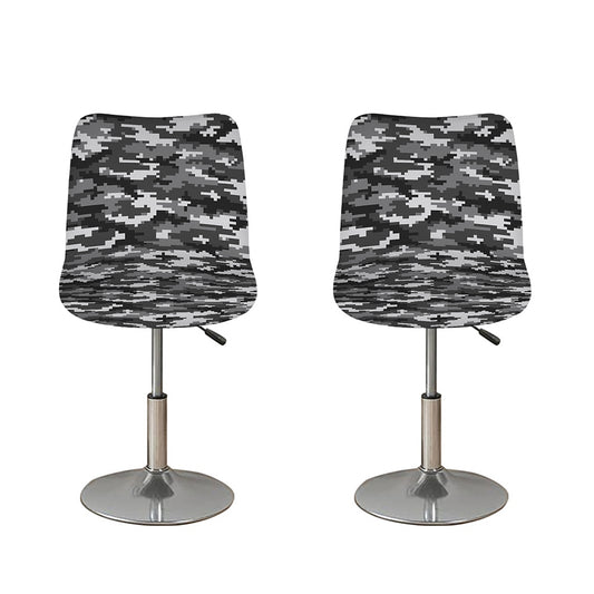 Black White And Grey Digital Camo Print Bar Stool Covers