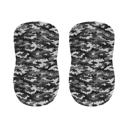 Black White And Grey Digital Camo Print Bar Stool Covers