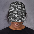 Black White And Grey Digital Camo Print Baseball Cap