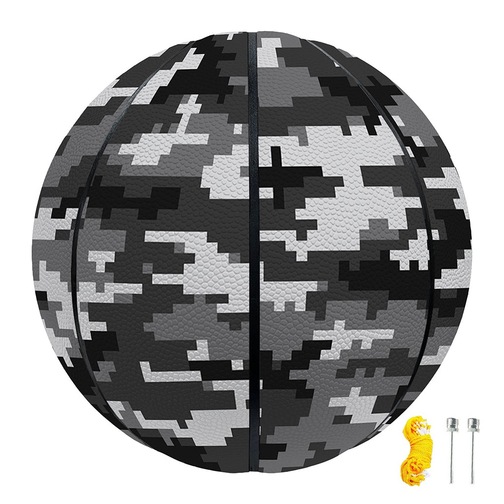Black White And Grey Digital Camo Print Basketball