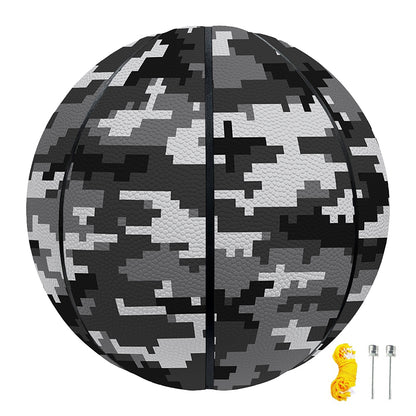 Black White And Grey Digital Camo Print Basketball