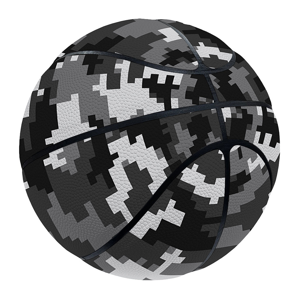 Black White And Grey Digital Camo Print Basketball