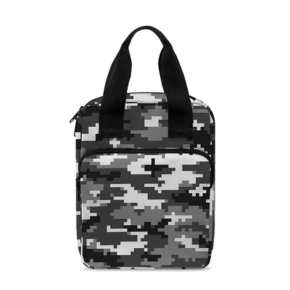 Black White And Grey Digital Camo Print Bible Tote Bag