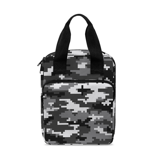 Black White And Grey Digital Camo Print Bible Tote Bag