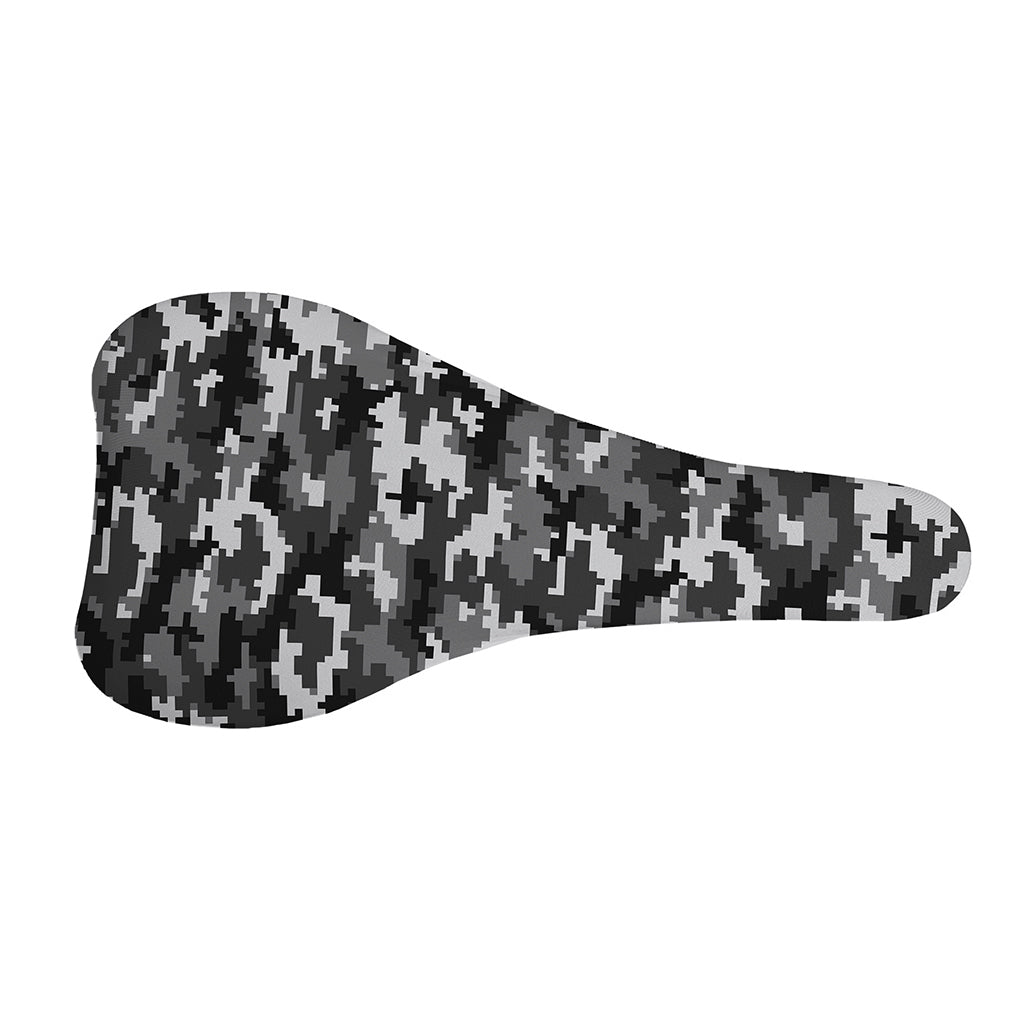 Black White And Grey Digital Camo Print Bicycle Seat Cover