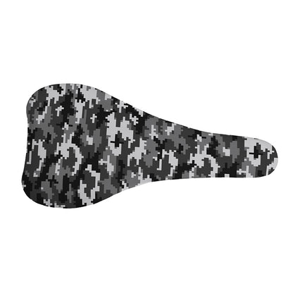 Black White And Grey Digital Camo Print Bicycle Seat Cover