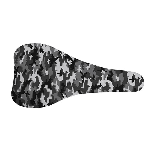 Black White And Grey Digital Camo Print Bicycle Seat Cover