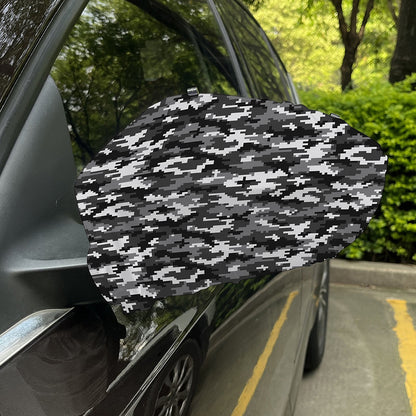 Black White And Grey Digital Camo Print Car Side Mirror Covers