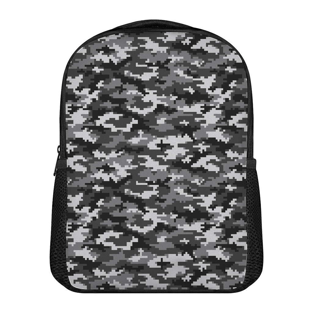 Black White And Grey Digital Camo Print Casual Backpack
