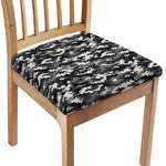 Black White And Grey Digital Camo Print Chair Cushion Cover