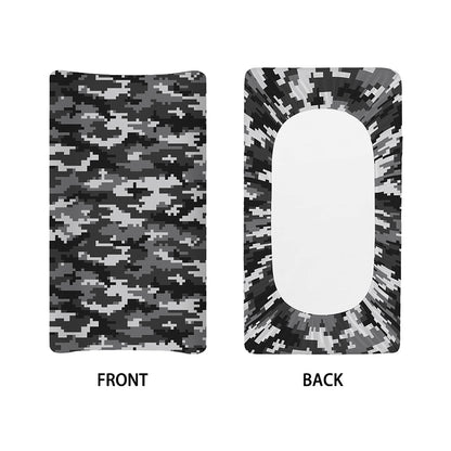 Black White And Grey Digital Camo Print Changing Pad Cover