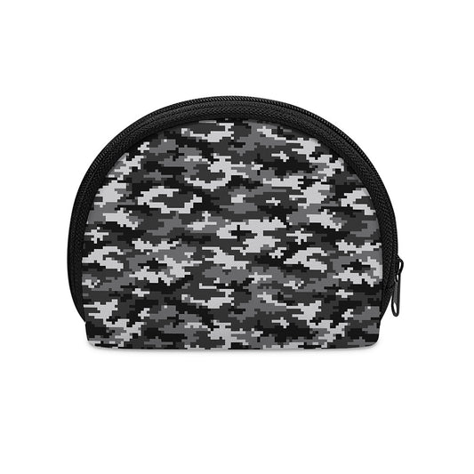 Black White And Grey Digital Camo Print Coin Purse