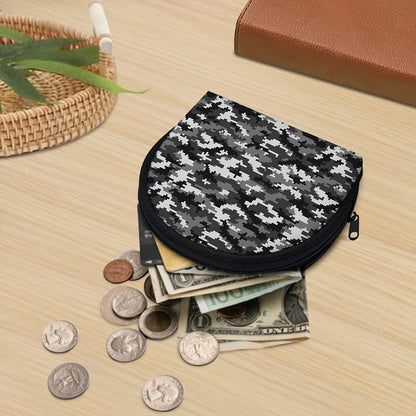 Black White And Grey Digital Camo Print Coin Purse
